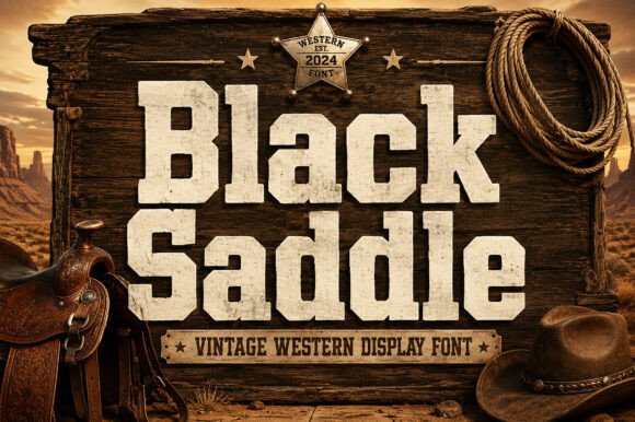 Black Saddle: A Bold Vintage Western Typeface for Rugged Designs