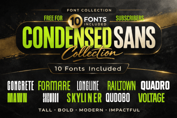 Condensed Collection – 10 Tall Set: Modern Typography