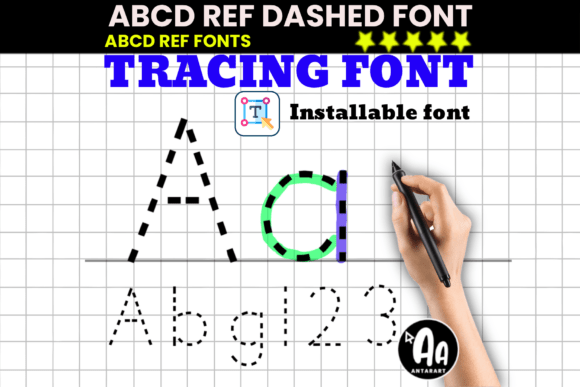 Master Early Handwriting with the Abcd Ref Dashed Dotted Tracing Font