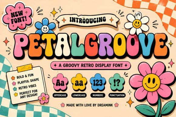Petal Groove: A Joyful Retro Typeface for Modern Design